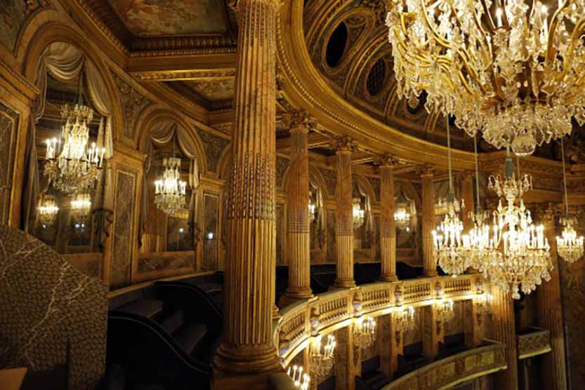 The Chateau de Versailles theater, lighted by Delisle chandeliers from the memory of craftmen and the inventory description from before the French Revolution The Chateau de Versailles theater, lighted by Delisle chandeliers from the memory of craftmen and the inventory description from before the French Revolution