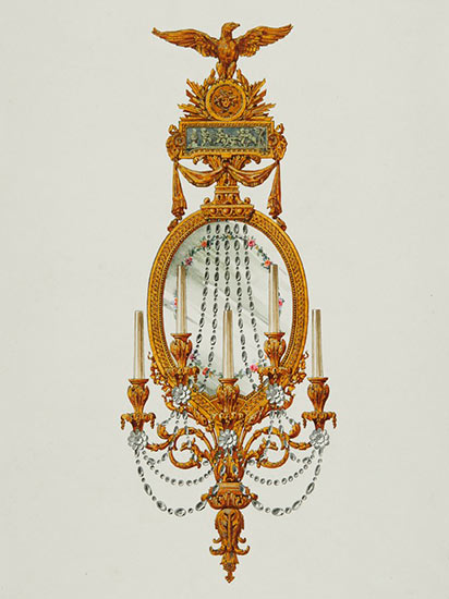 L'aquarelle du projet, réalisée en 1913, à l'époque de la commande du Grand Duc Paul de Russie. L'aquarelle du projet, réalisée en 1913, à l'époque de la commande du Grand Duc Paul de Russie.