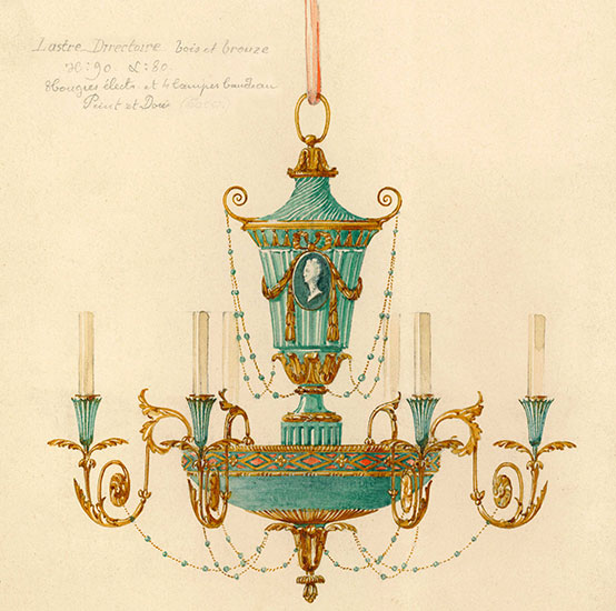 Aquarelle originale du lustre. Aquarelle originale du lustre.